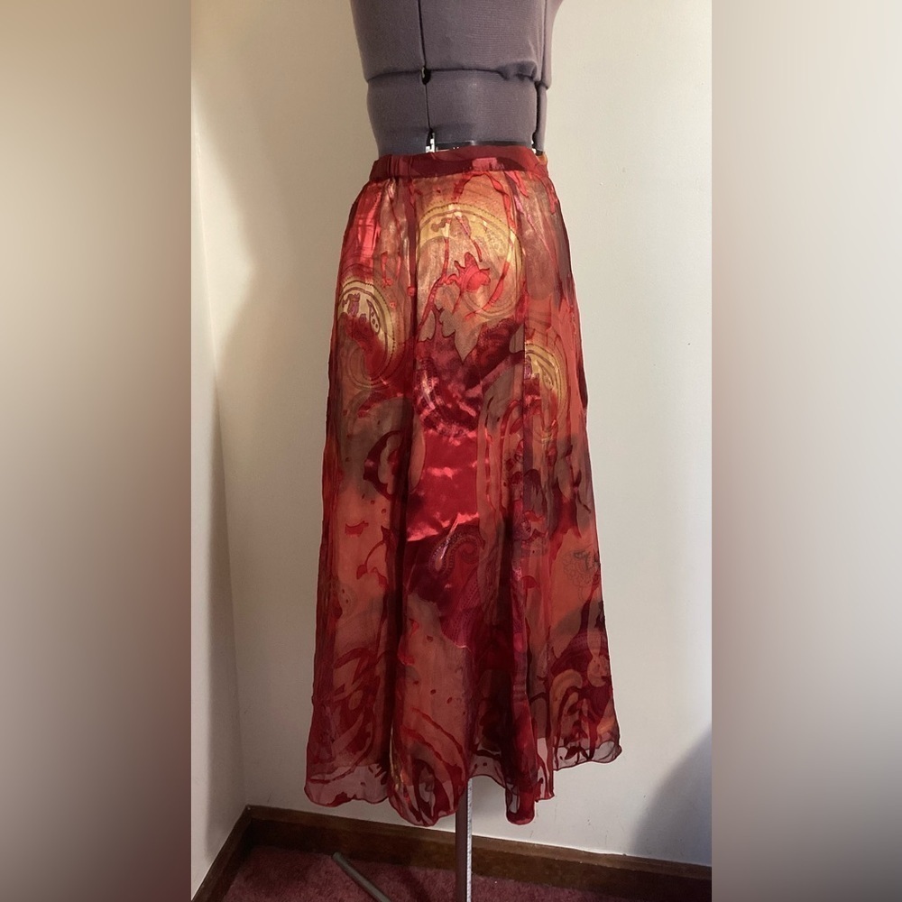 Coldwater Creek Burnout Silk Blend Skirt XS Fairy Grunge - Picture 3 of 16